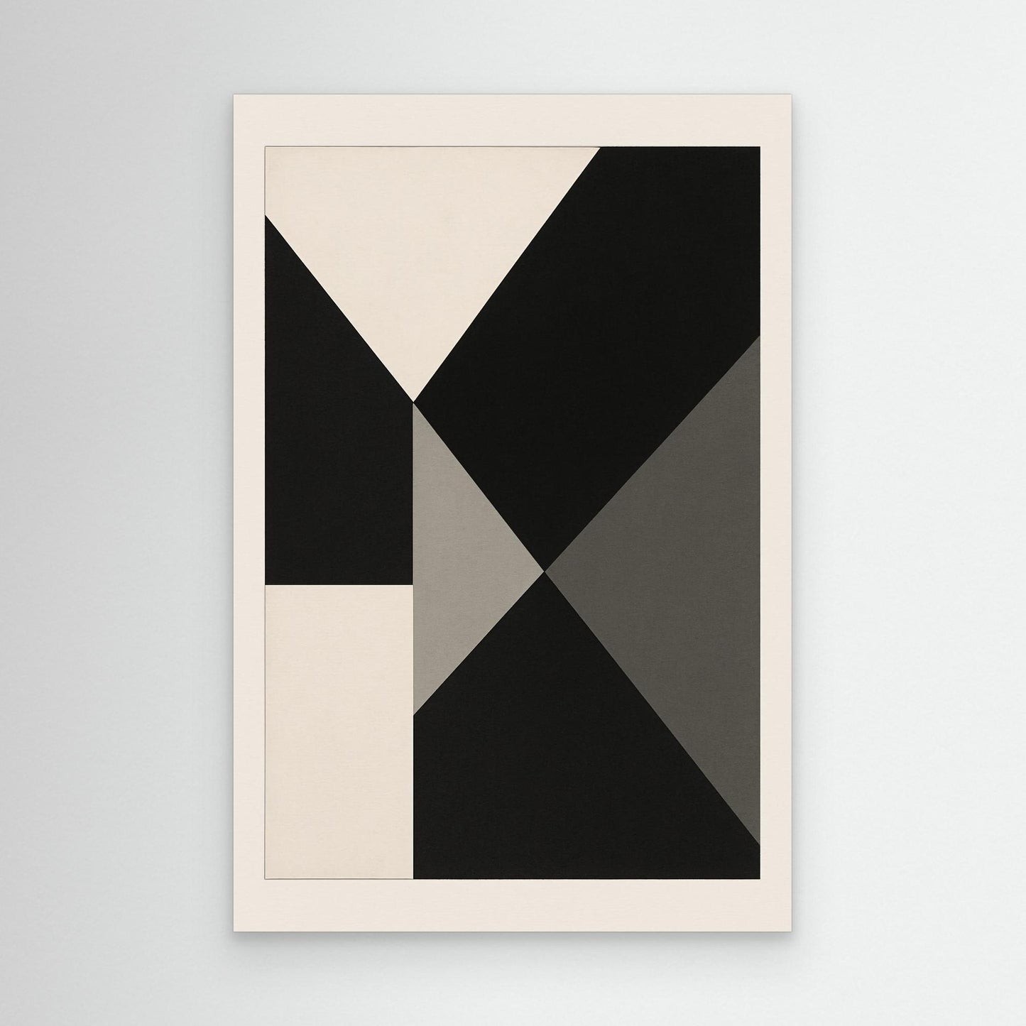 Axial Convergence - Monochrome Geometric Abstract Composition