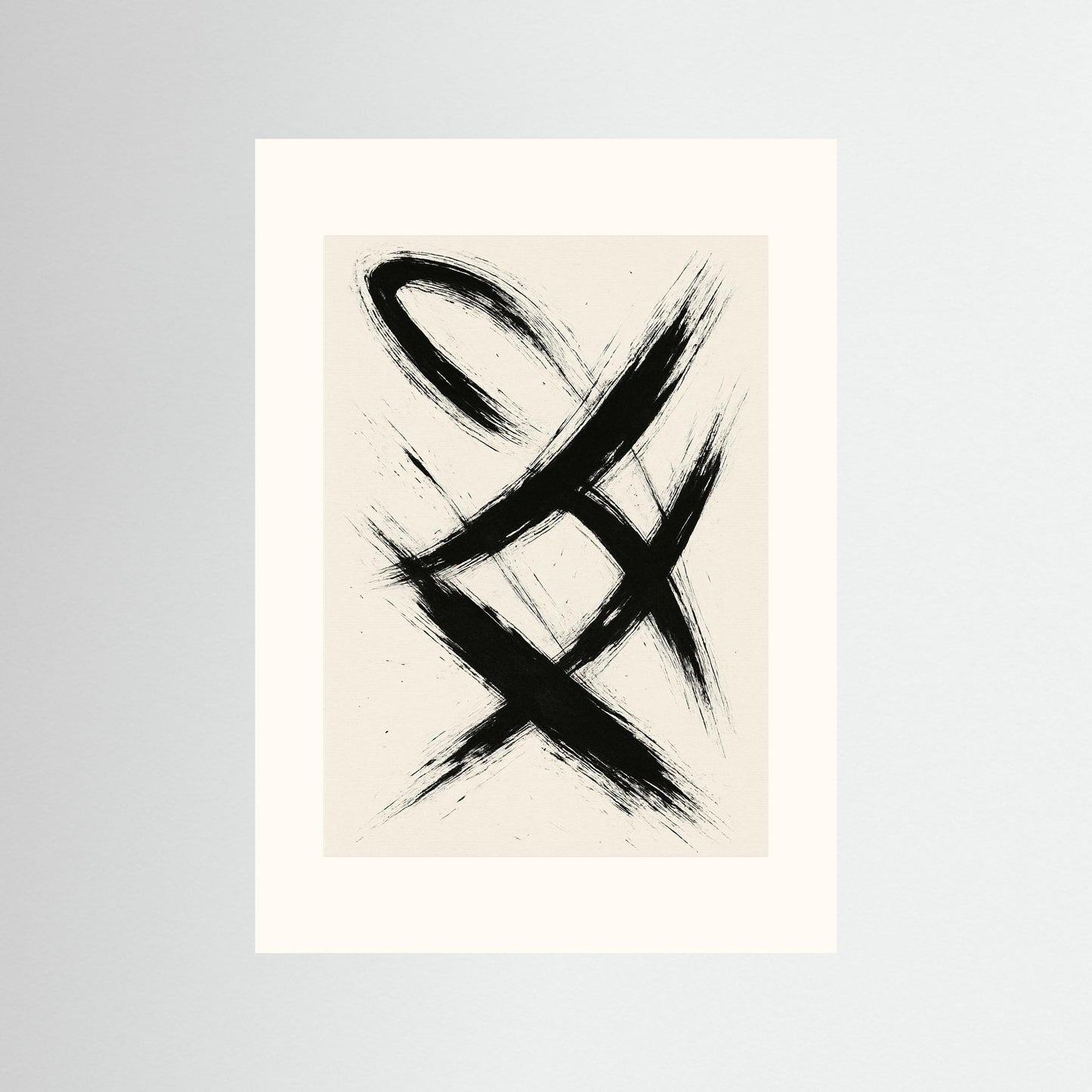 Ink Surge — Gestural Monochrome Art Print