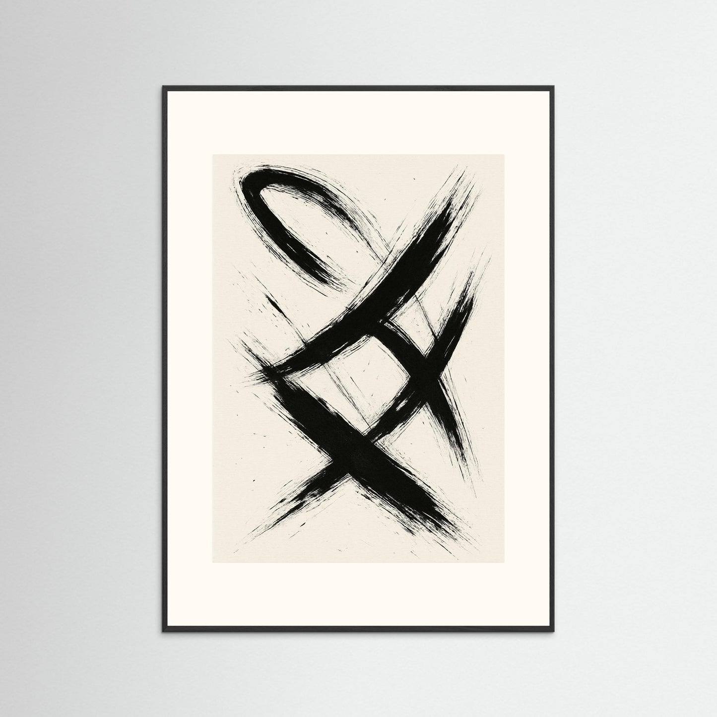 Ink Surge — Gestural Monochrome Art Print