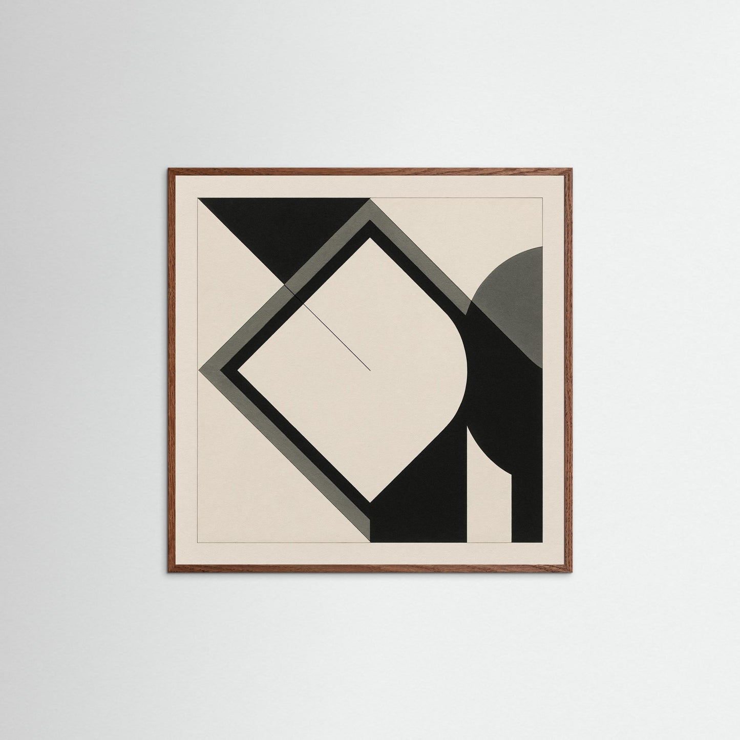 Monochrome Balance - Constructivist, Modernist Geometry Minimalist Abstract Art Print