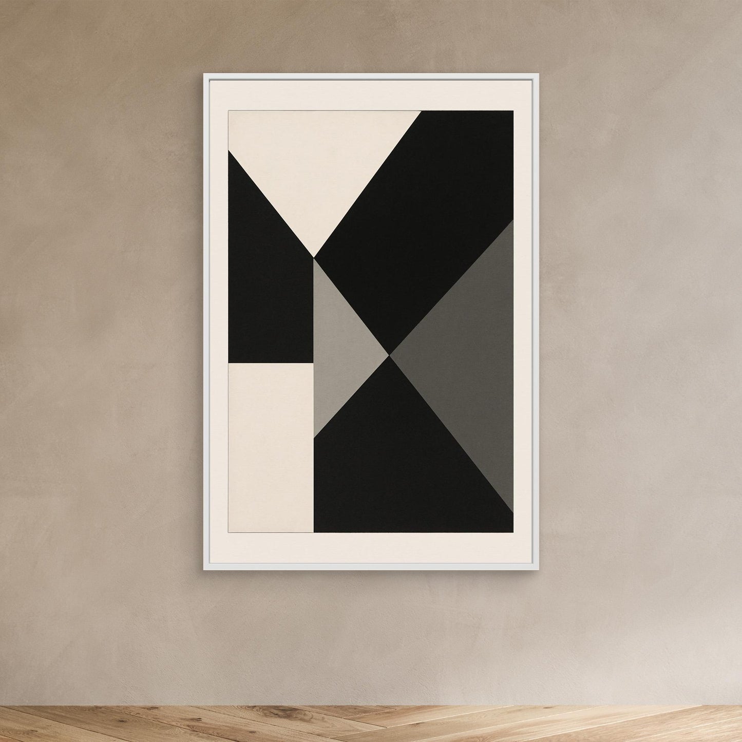 Axial Convergence - Monochrome Geometric Abstract Composition