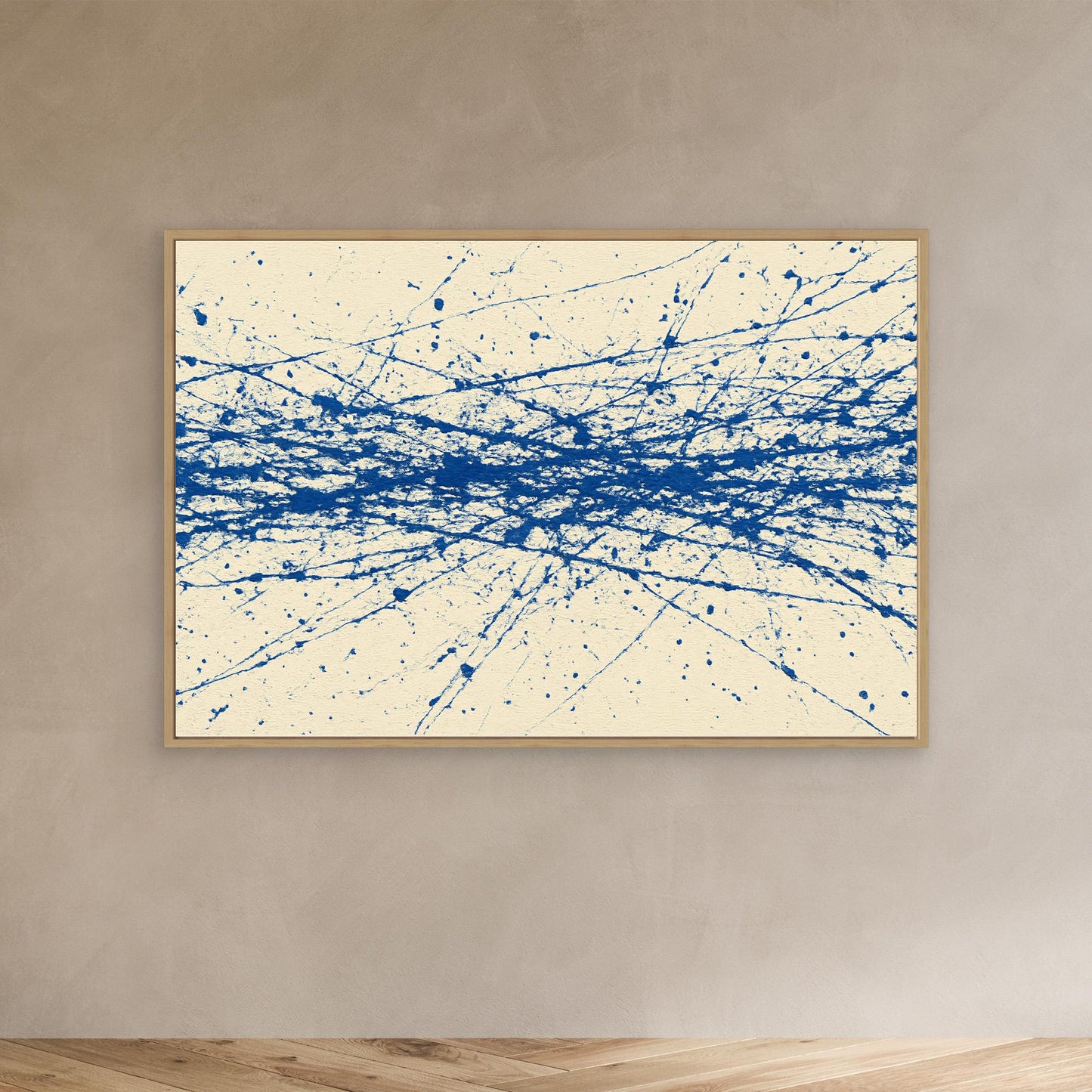 Cobalt Crosswind - Linear Action Painting Art Print