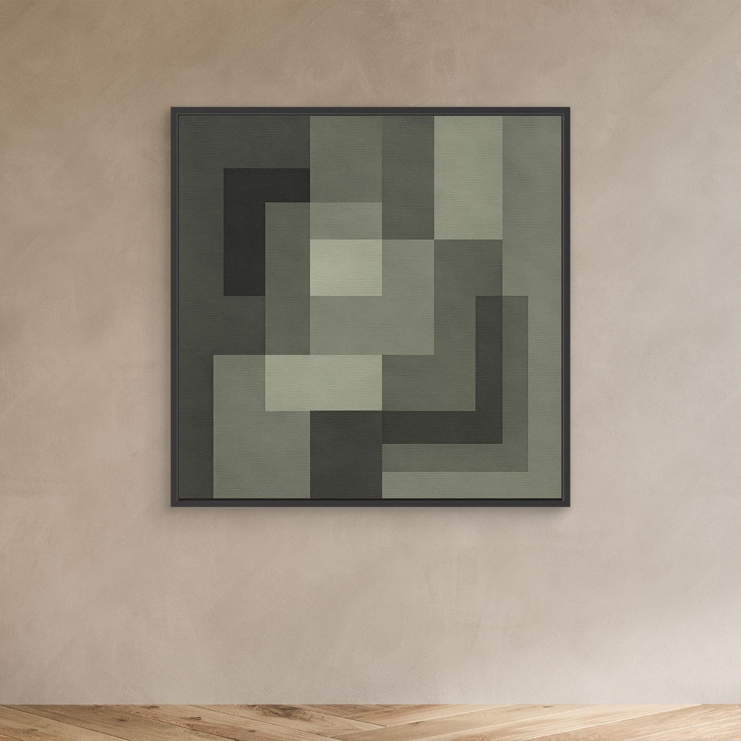 Graphite Interlock - Monochrome Geometric Composition