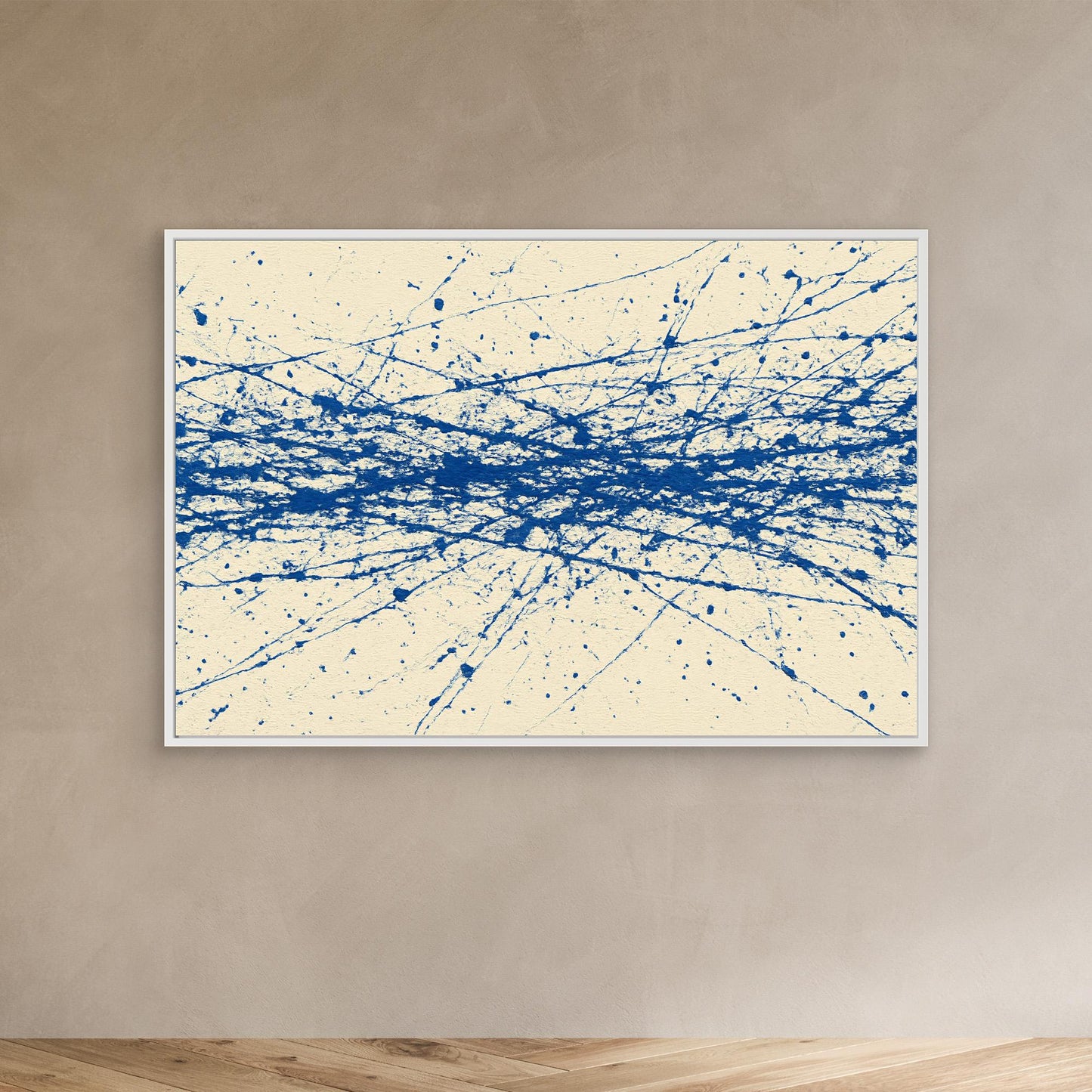 Cobalt Crosswind - Linear Action Painting Art Print