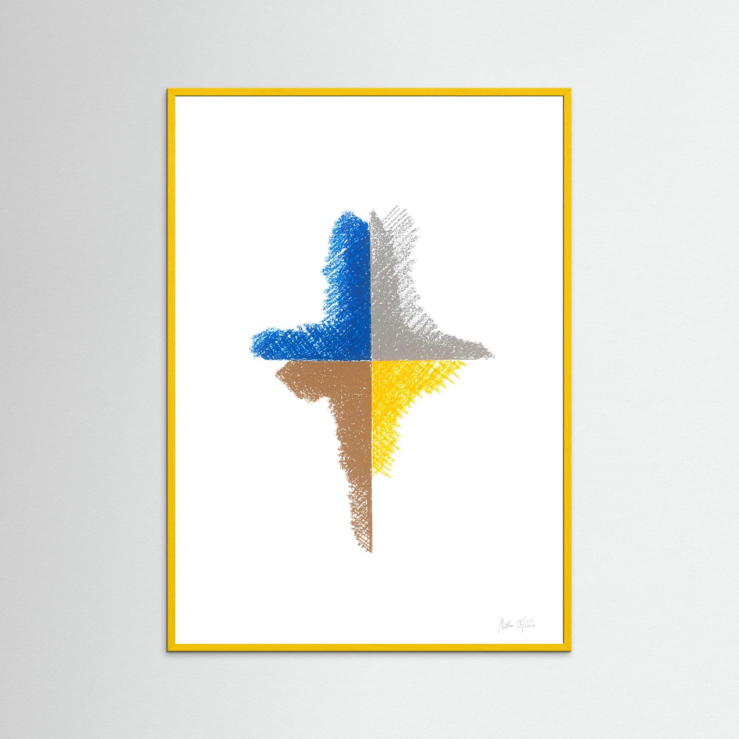Cardinal Points - A signature geometric abstraction work with fragments gestures
