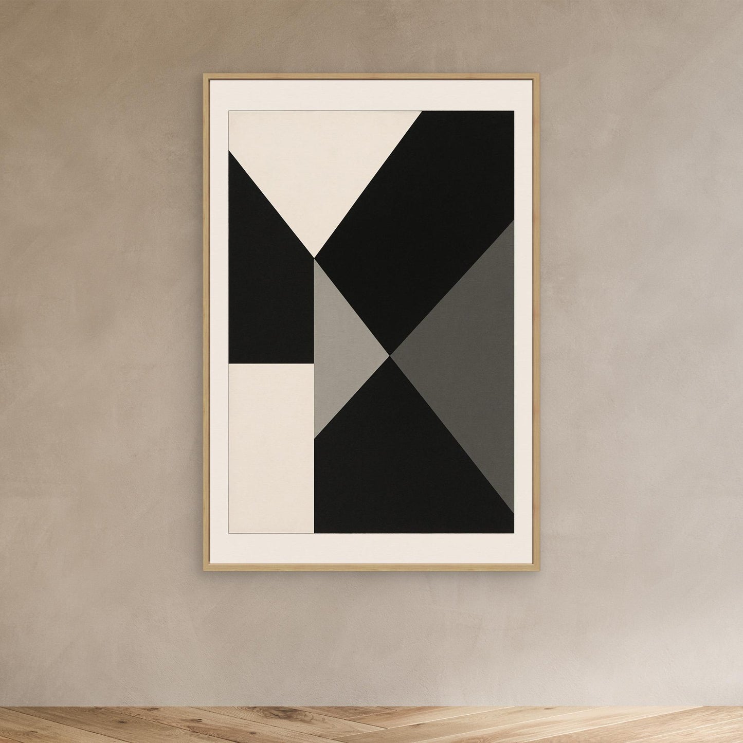 Axial Convergence - Monochrome Geometric Abstract Composition