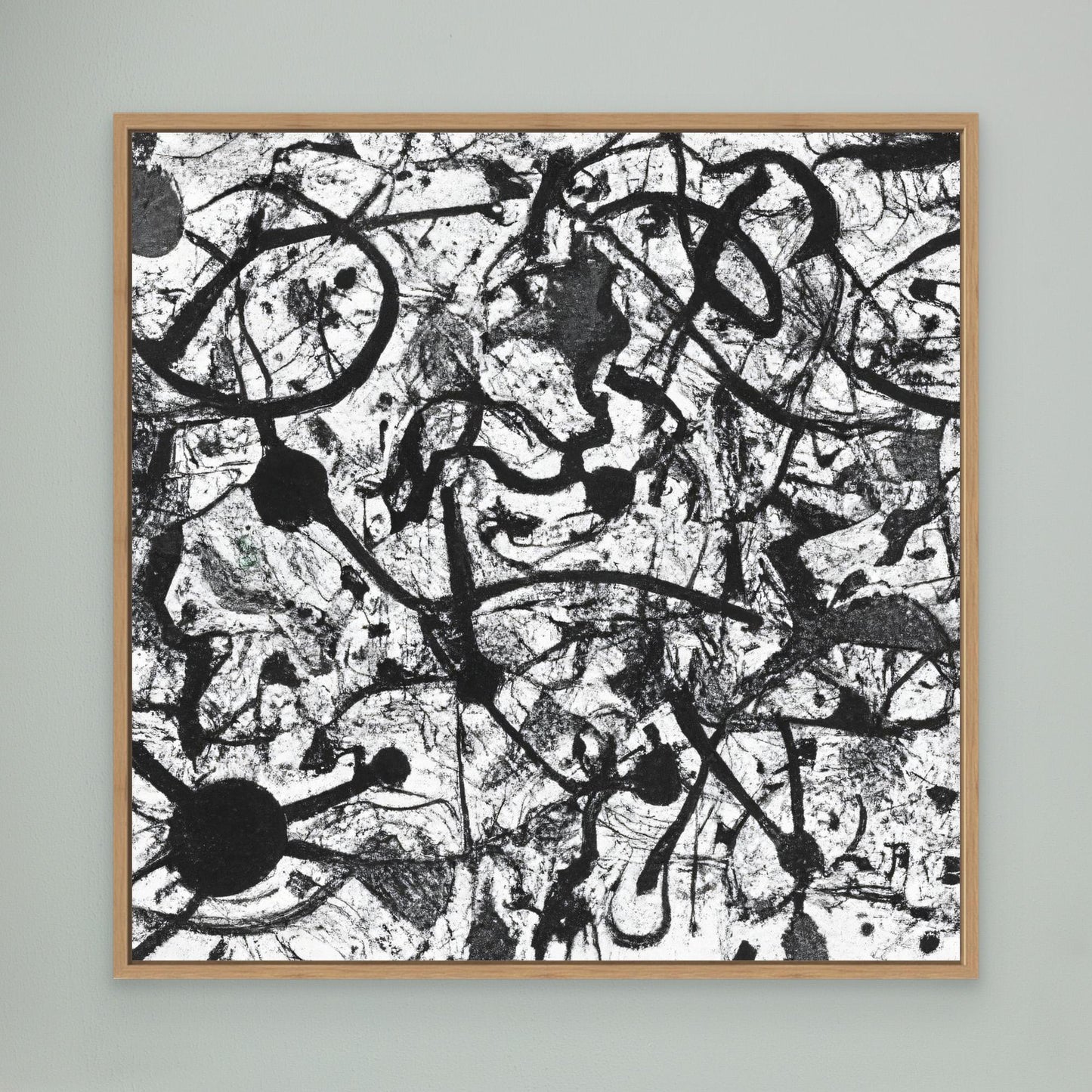 Monochrome Unleashed — Action Painting Inspired Art Print