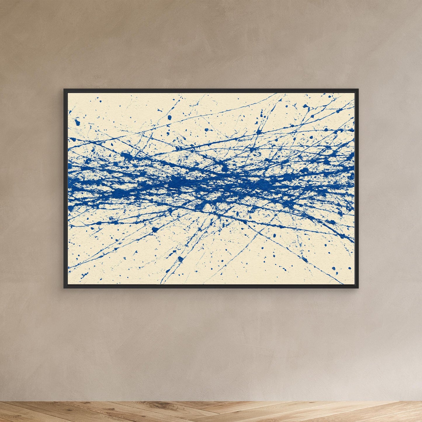 Cobalt Crosswind - Linear Action Painting Art Print