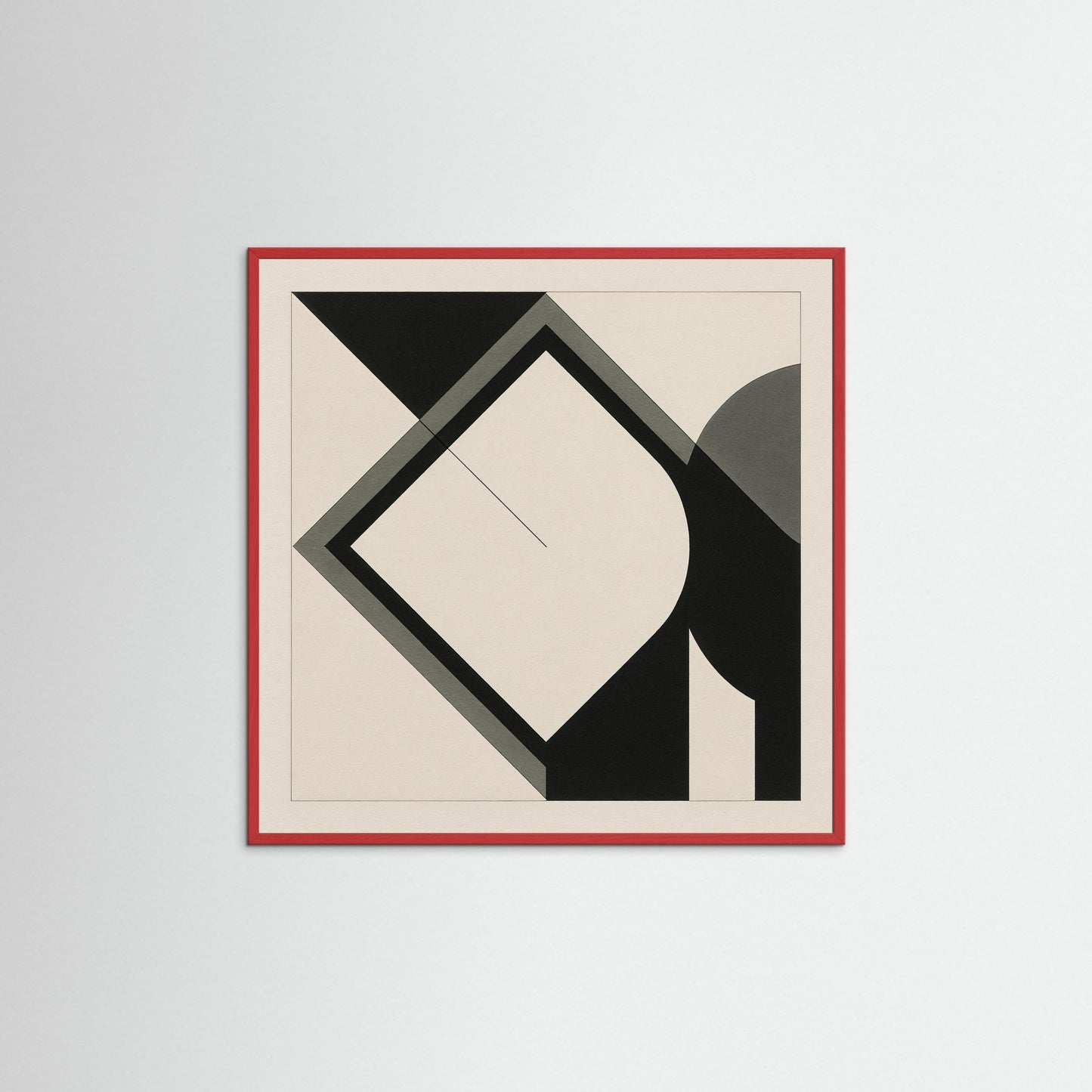 Monochrome Balance - Constructivist, Modernist Geometry Minimalist Abstract Art Print