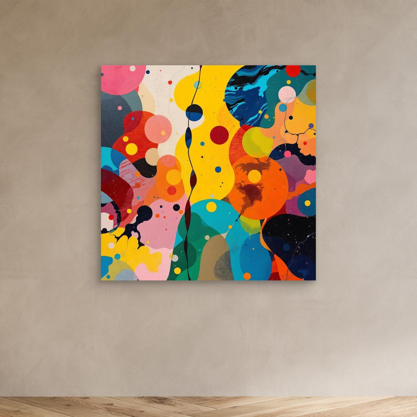 Chromatic Orbits — Biomorphic Cosmic Fine Abstract Print