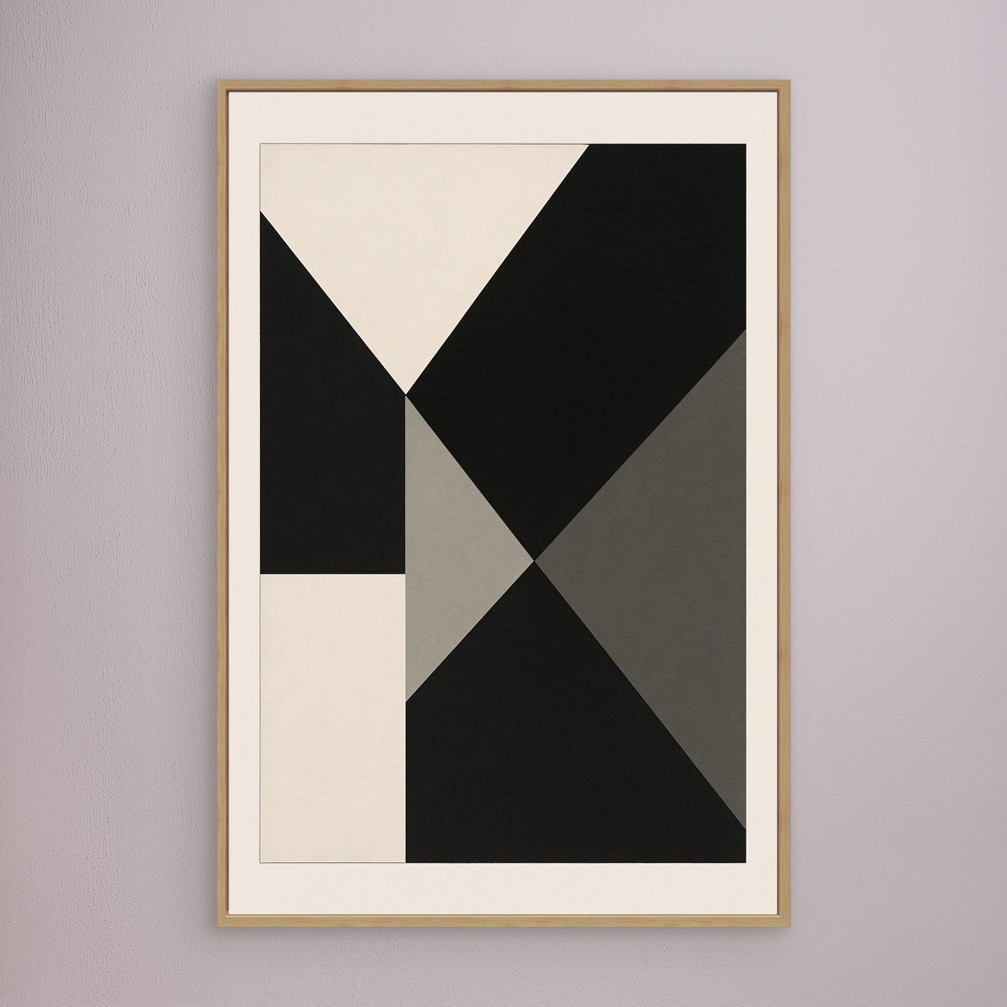 Axial Convergence - Monochrome Geometric Abstract Composition