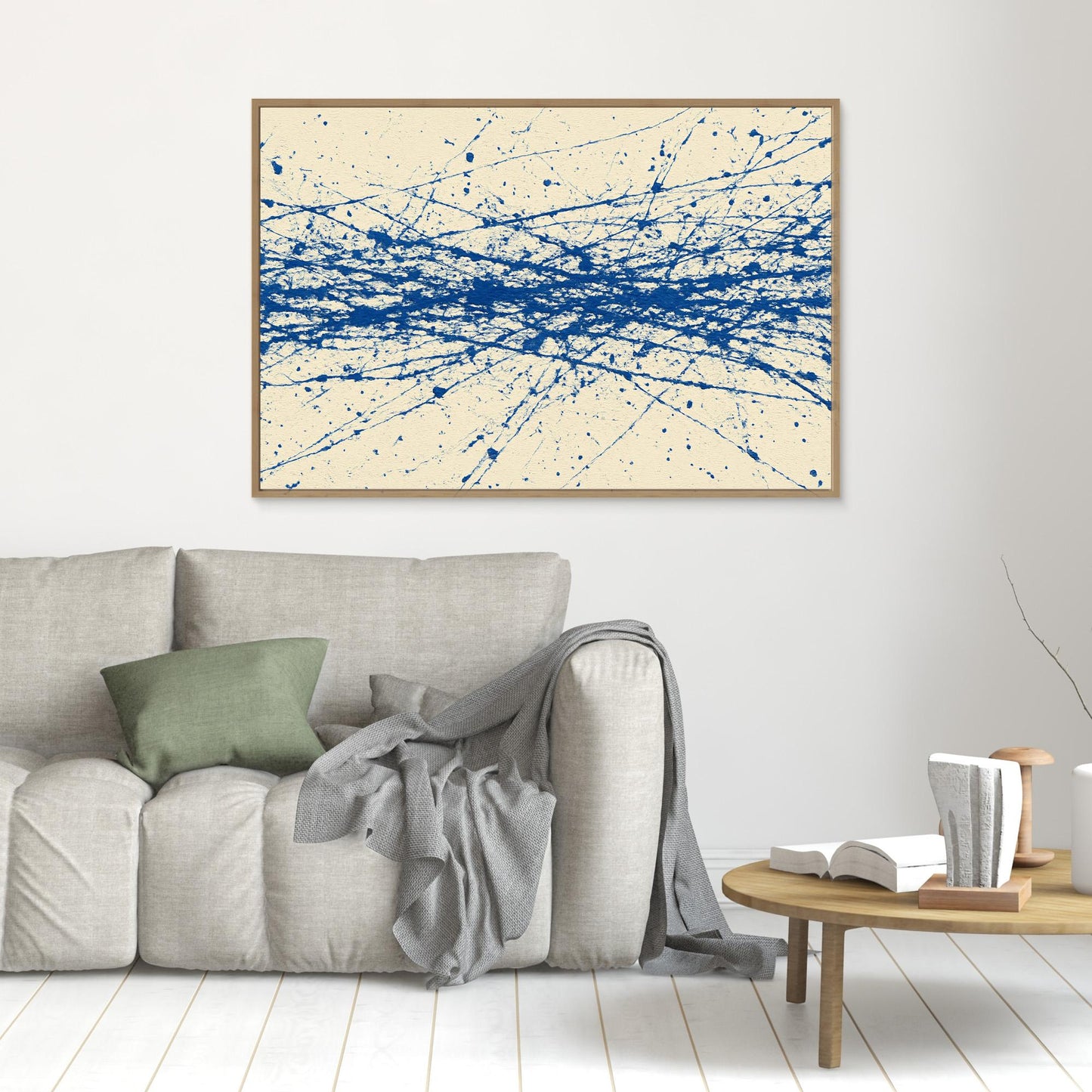 Cobalt Crosswind - Linear Action Painting Art Print