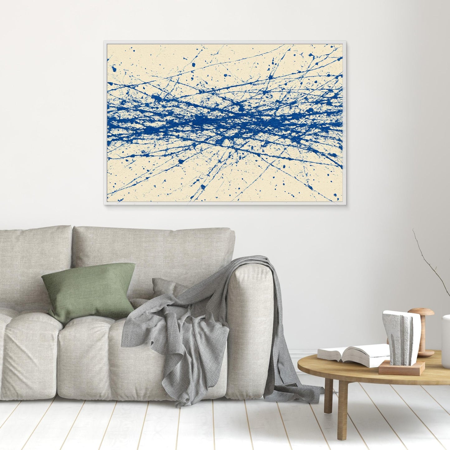Cobalt Crosswind - Linear Action Painting Art Print