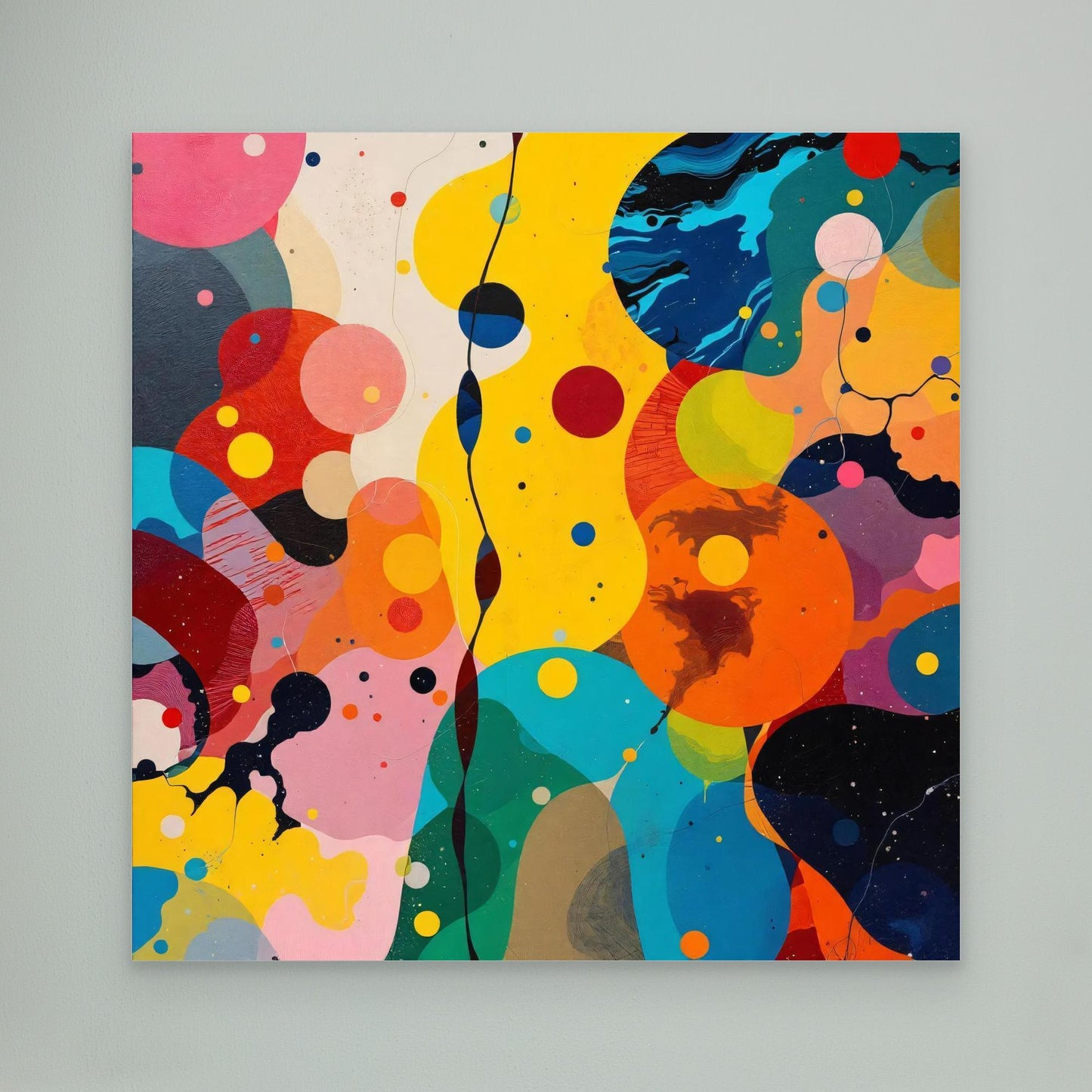 Chromatic Orbits — Biomorphic Cosmic Fine Abstract Print
