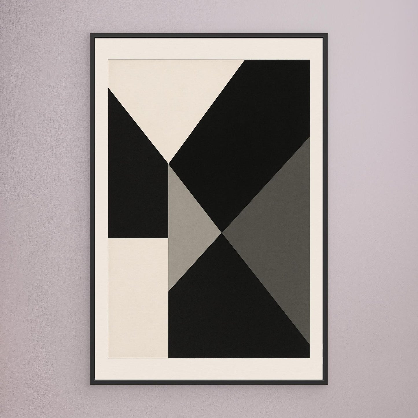 Axial Convergence - Monochrome Geometric Abstract Composition