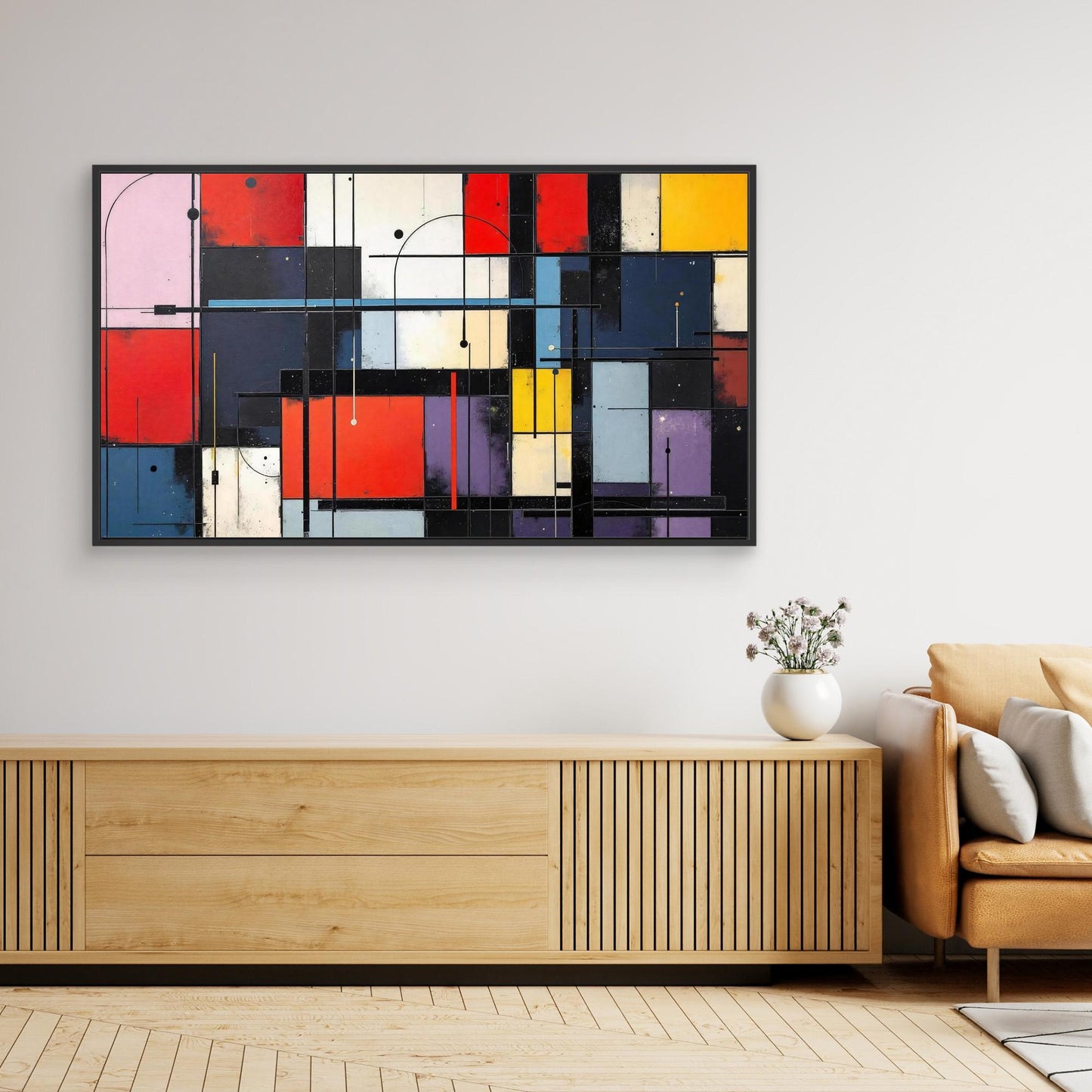 Urban Cadence - Hard-Edge Abstraction Art Print, Modern Geometric Composition