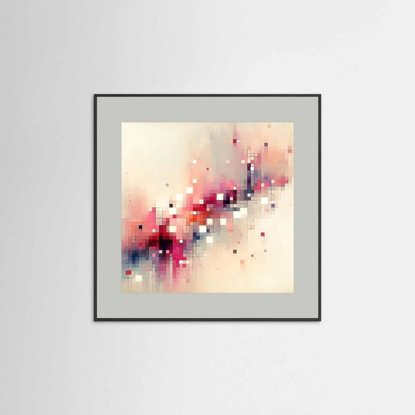 Pixel Drift- Fragments of Light Study in Digital Abstraction Art Print