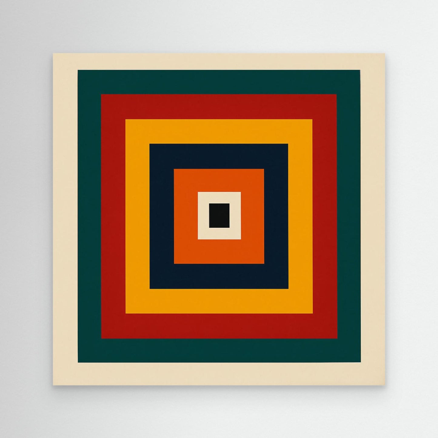 Center of Gravity - Hard-edge minimalism geometric abstraction with Bauhaus Albers color-study sensibility