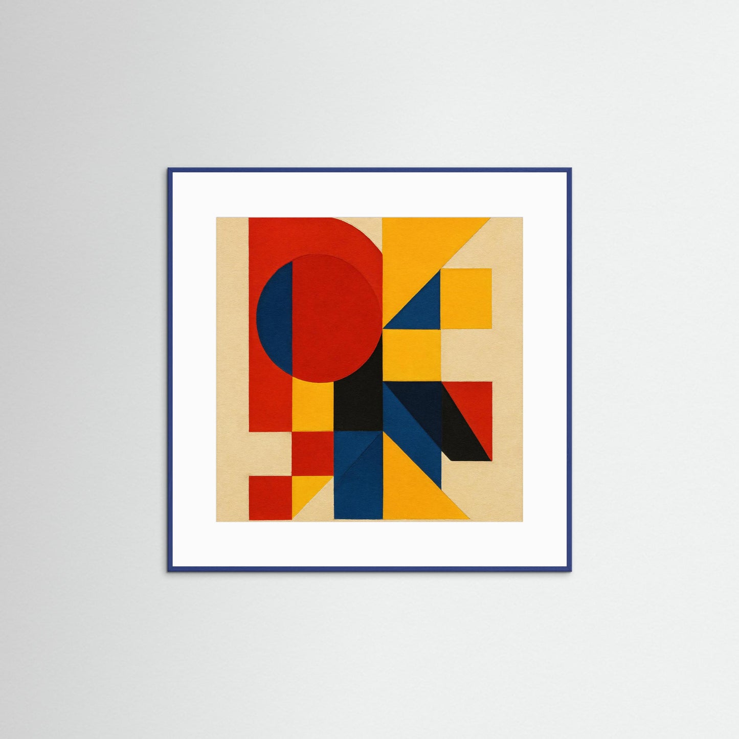 Primary Construct - Bauhaus Echoes Study in a Geometric Abstraction Art Print