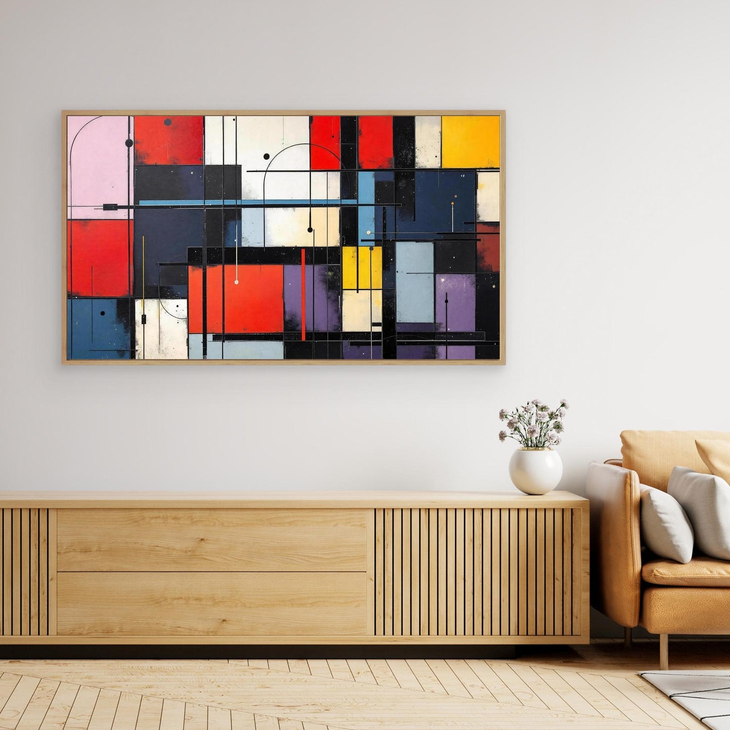 Urban Cadence - Hard-Edge Abstraction Art Print, Modern Geometric Composition