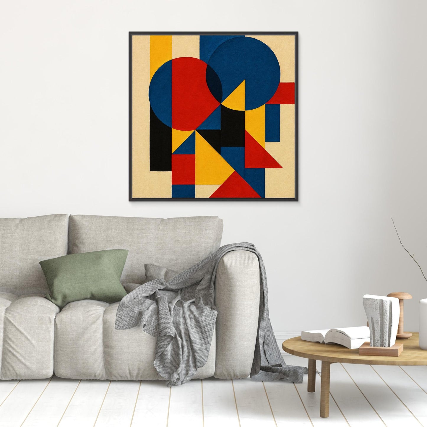 Primary Pulse - A signature geometric abstraction work with bauhaus echoes gestures