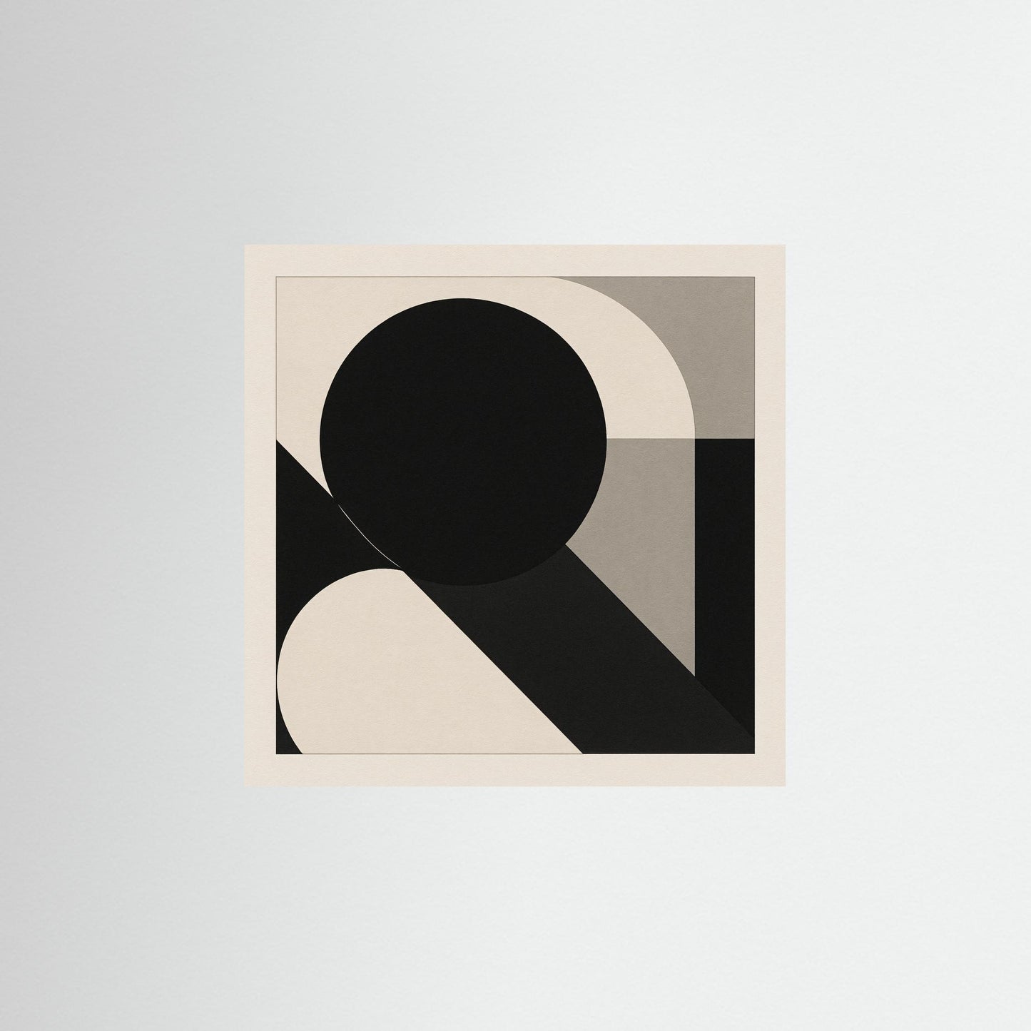Eclipse Geometry - Minimalist Geometric Abstraction Art Print / Bauhaus-inspired Design