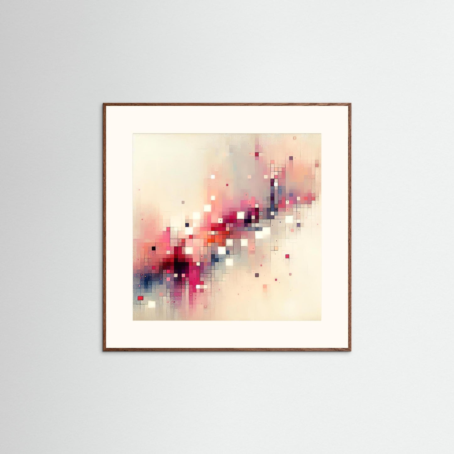Pixel Drift- Fragments of Light Study in Digital Abstraction Art Print
