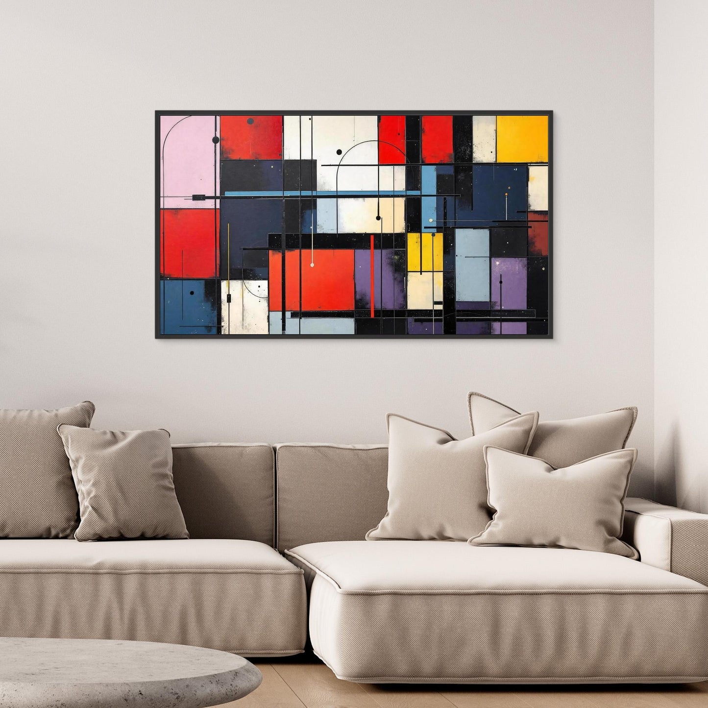 Urban Cadence - Hard-Edge Abstraction Art Print, Modern Geometric Composition
