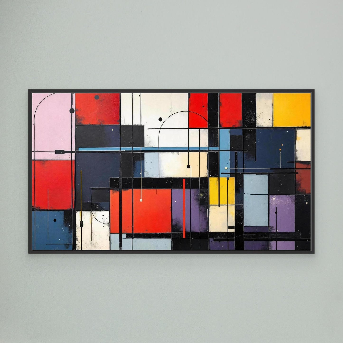 Urban Cadence - Hard-Edge Abstraction Art Print, Modern Geometric Composition