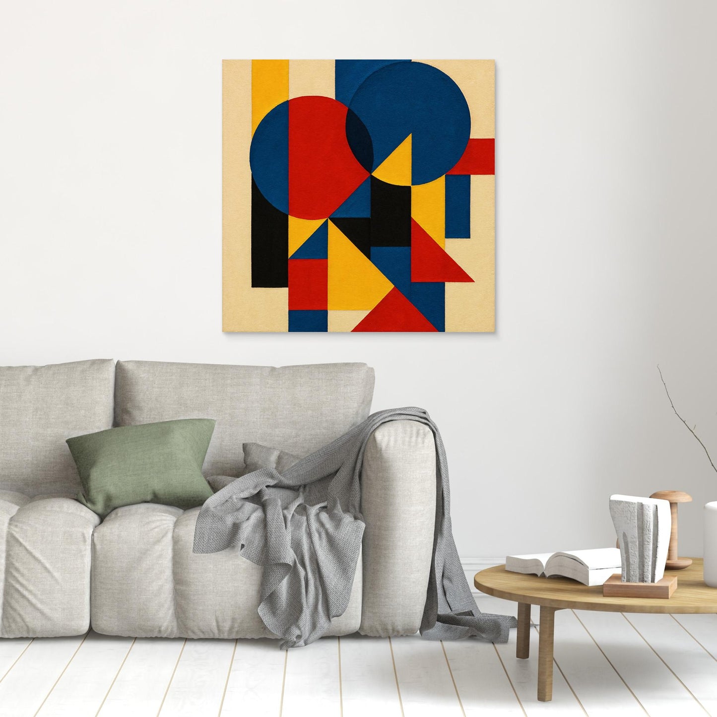 Primary Pulse - A signature geometric abstraction work with bauhaus echoes gestures
