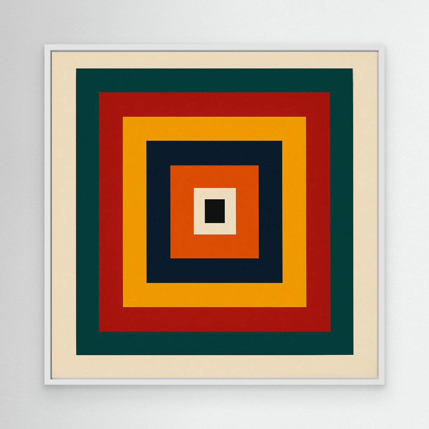 Center of Gravity - Hard-edge minimalism geometric abstraction with Bauhaus Albers color-study sensibility