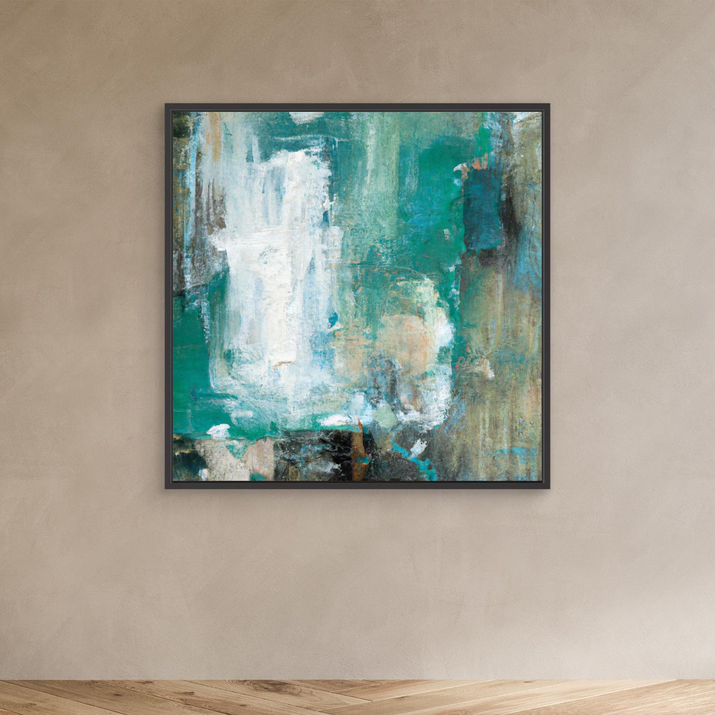 Whispers of Turquoise - Expressionist Abstract Art Print with Action Painting Echoes