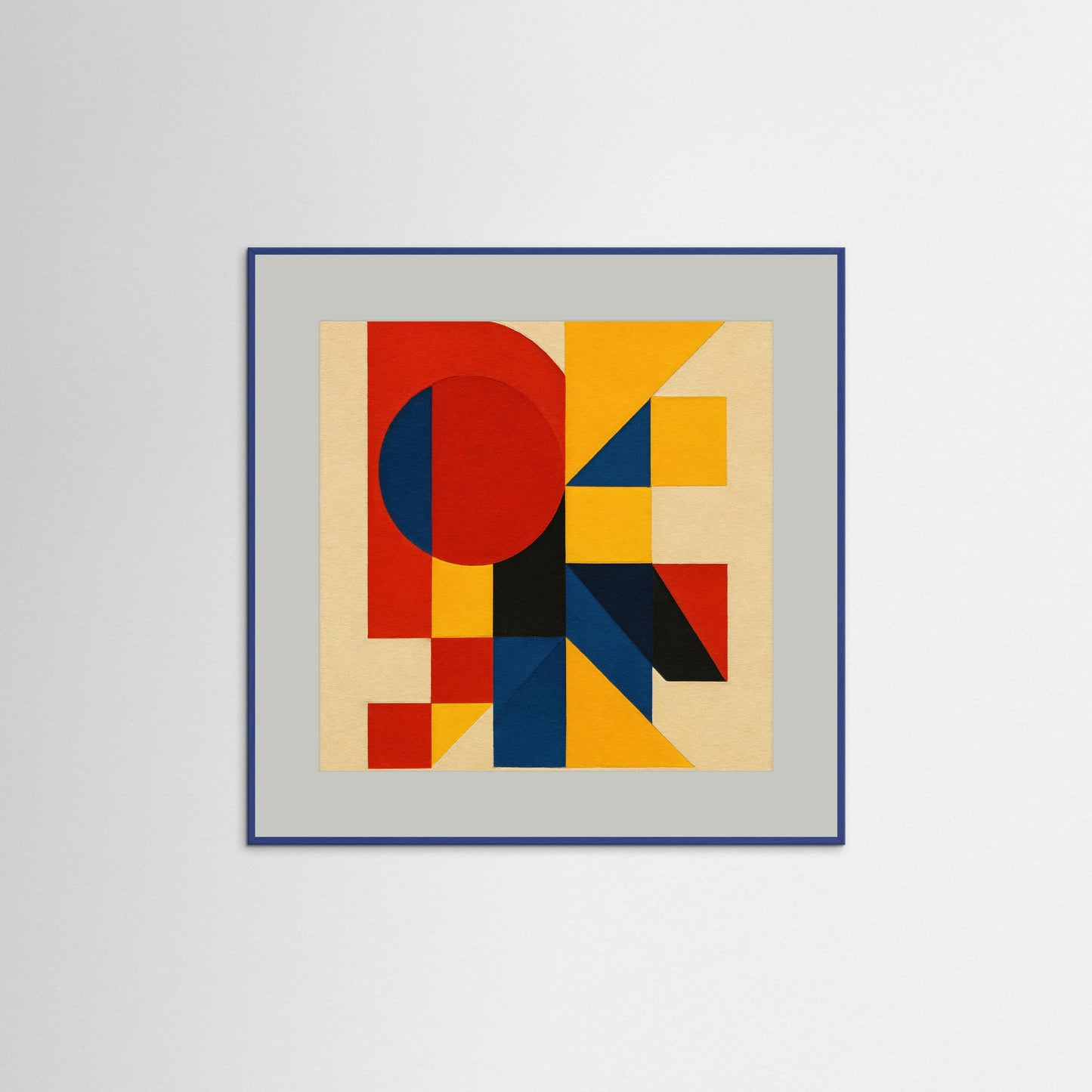 Primary Construct - Bauhaus Echoes Study in a Geometric Abstraction Art Print