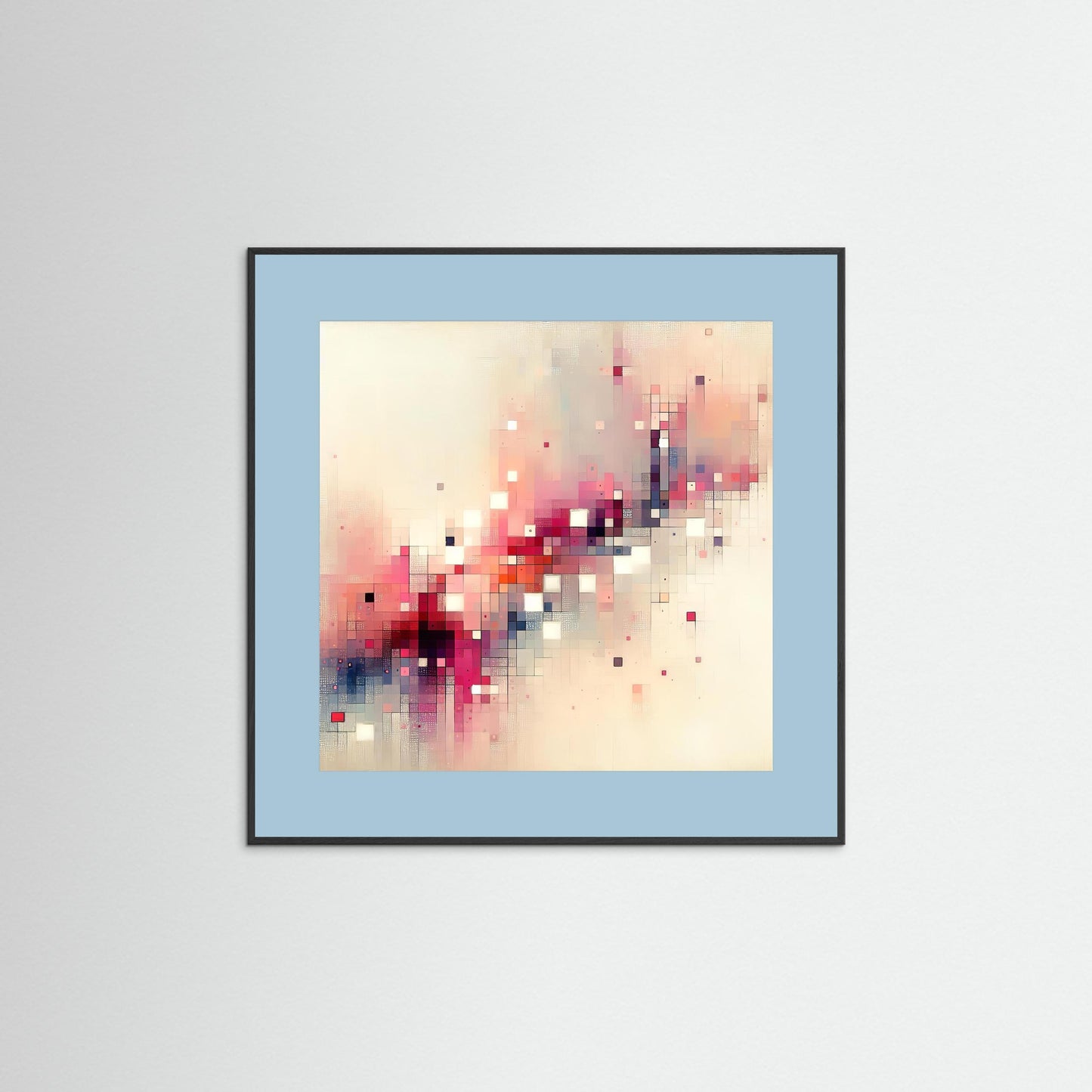 Pixel Drift- Fragments of Light Study in Digital Abstraction Art Print