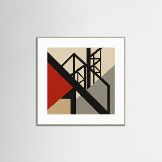 Constructivist Tension - A Geometric Abstraction, Bauhaus Modernism inspired Art Print