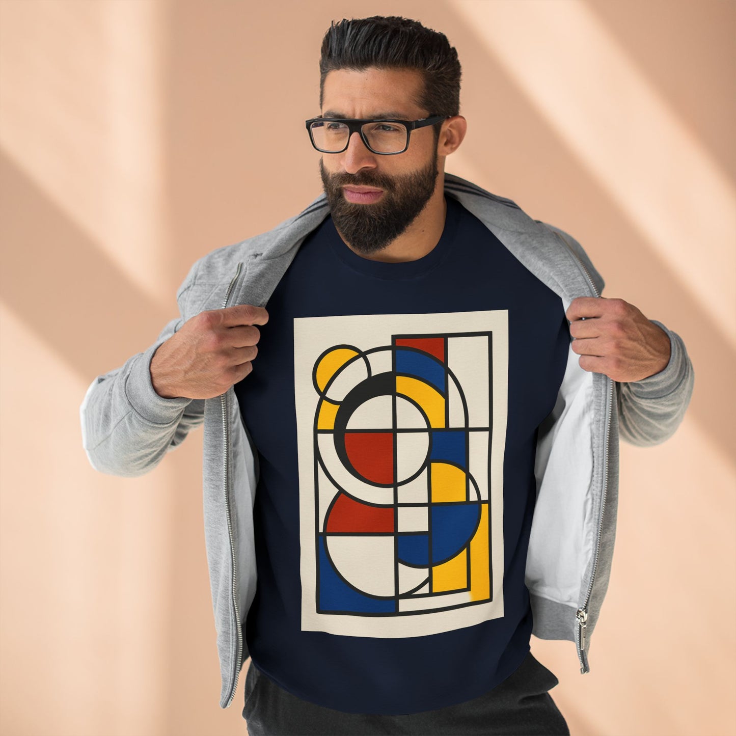 Sophisticated Unisex Crewneck Sweatshirt, Art inspired, featuring a Bauhaus inspired Design, Trendy & Stylish