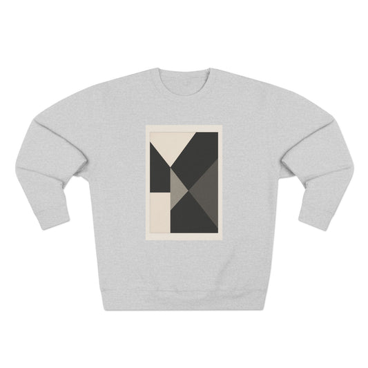 Modern Unisex Crewneck Sweatshirt, Art inspired, featuring a Hard Edge Monochromatic Design, Casual & Stylish