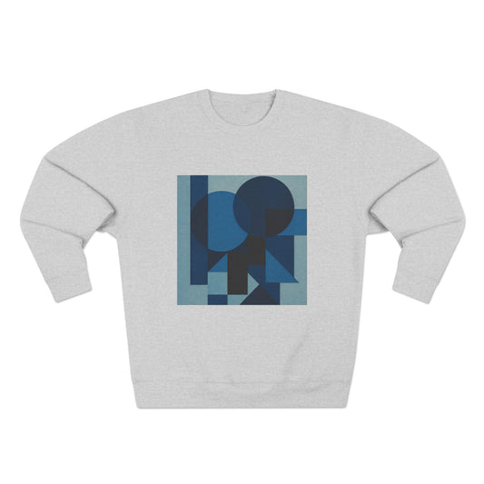 Stylish Unisex Crewneck Sweatshirt, Art inspired, featuring a Monochromatic Design, blue tones, Casual & Trendy