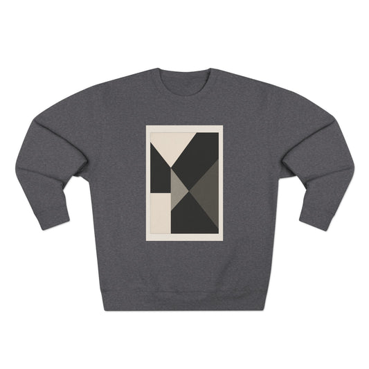 Modern Unisex Crewneck Sweatshirt, Art inspired, featuring a Hard Edge Monochromatic Design, Casual & Stylish