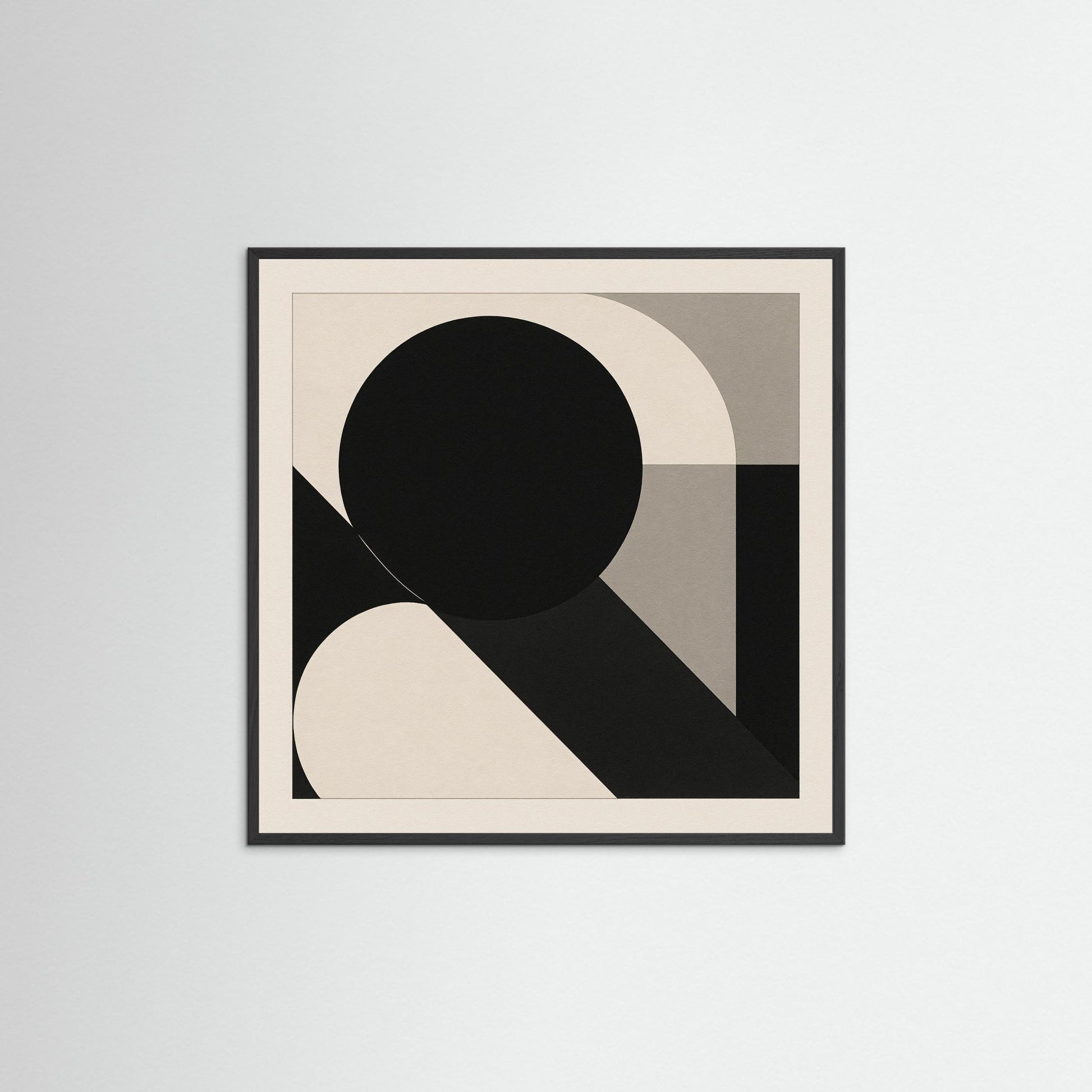 Eclipse Geometry - Minimalist Geometric Abstraction Art Print / Bauhaus-inspired Design