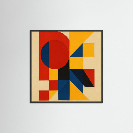 Primary Construct - Bauhaus Echoes Study in a Geometric Abstraction Art Print