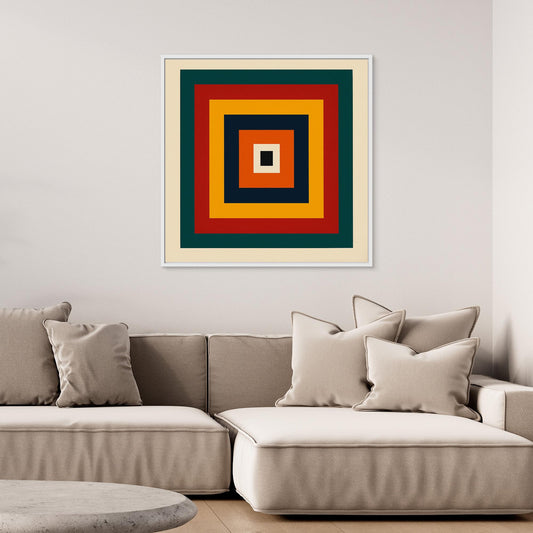 Center of Gravity - Hard-edge minimalism geometric abstraction with Bauhaus  Albers color-study sensibility