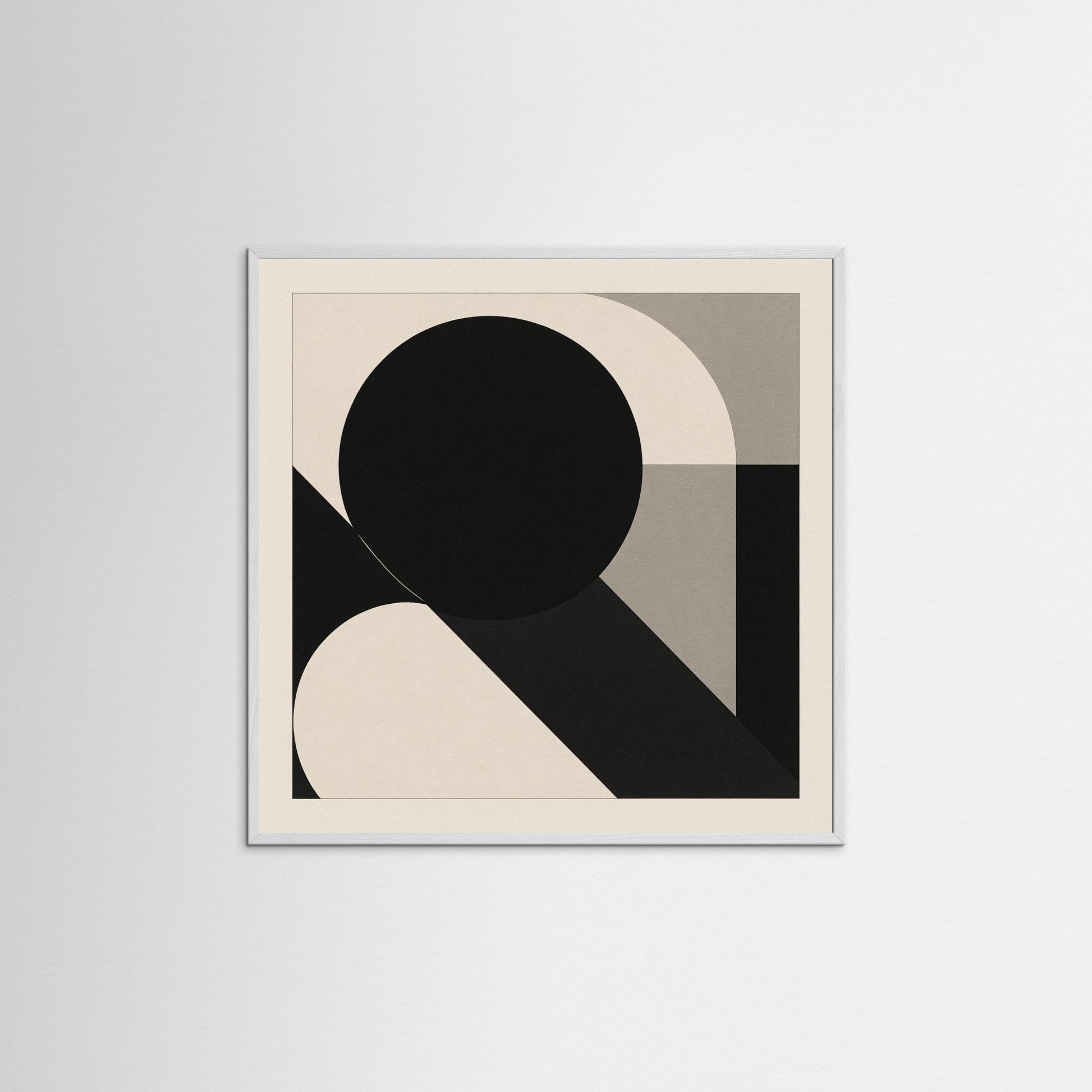 Eclipse Geometry - Minimalist Geometric Abstraction Art Print / Bauhaus-inspired Design