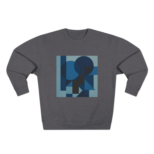 Stylish Unisex Crewneck Sweatshirt, Art inspired, featuring a Monochromatic Design, blue tones, Casual & Trendy