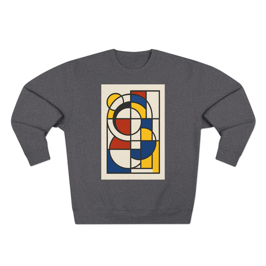 Sophisticated Unisex Crewneck Sweatshirt, Art inspired, featuring a Bauhaus inspired Design, Trendy & Stylish