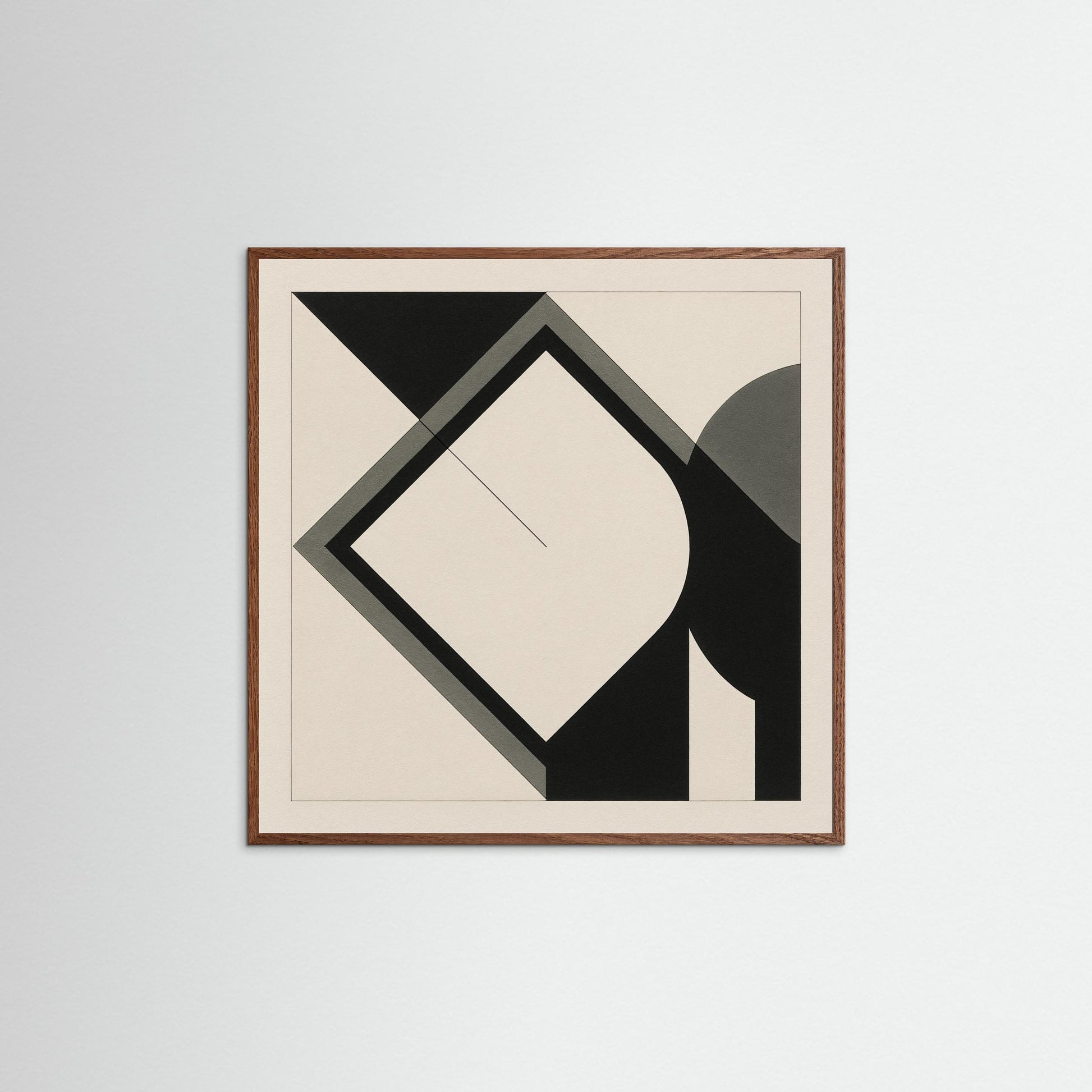 Monochrome Balance - Constructivist / Modernist Geometry Minimalist Abstract Art Print