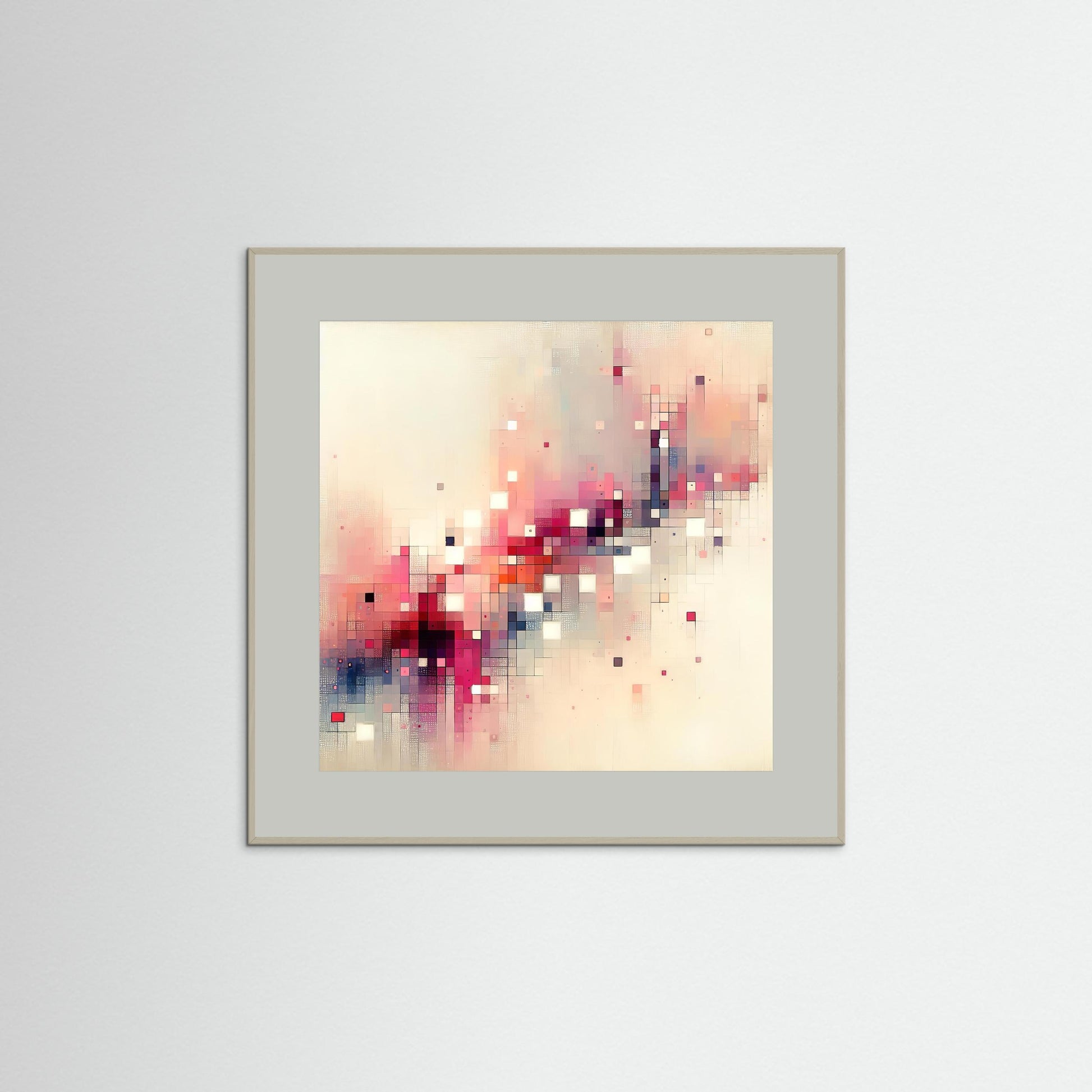 Pixel Drift- Fragments of Light Study in Digital Abstraction Art Print