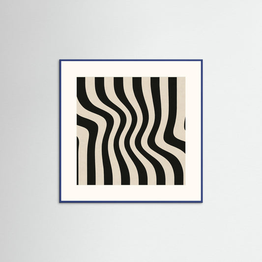 Monochrome Current - Op Art Wave Stripes