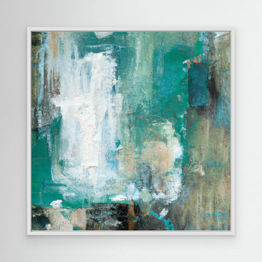 Whispers of Turquoise - Expressionist Abstract Art Print with Action Painting Echoes