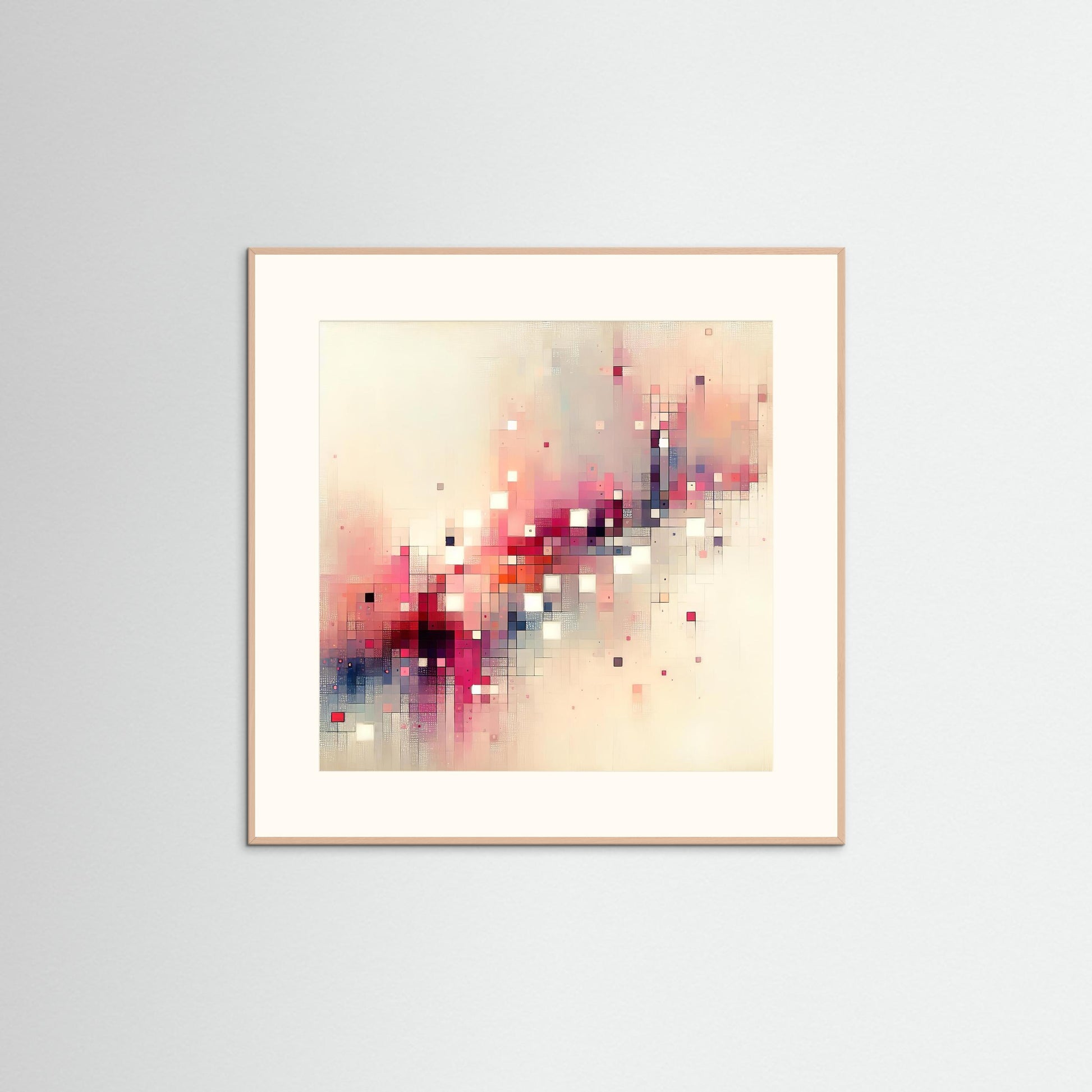 Pixel Drift- Fragments of Light Study in Digital Abstraction Art Print